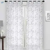 Polyester Embroidery Dolly Grommet Curtain