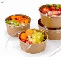 1000ml Brown Food Grade Paper Disposable Bowl