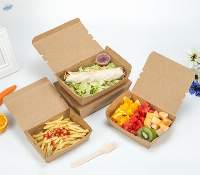 1200ml Disposable Food Box In Kraft Paper