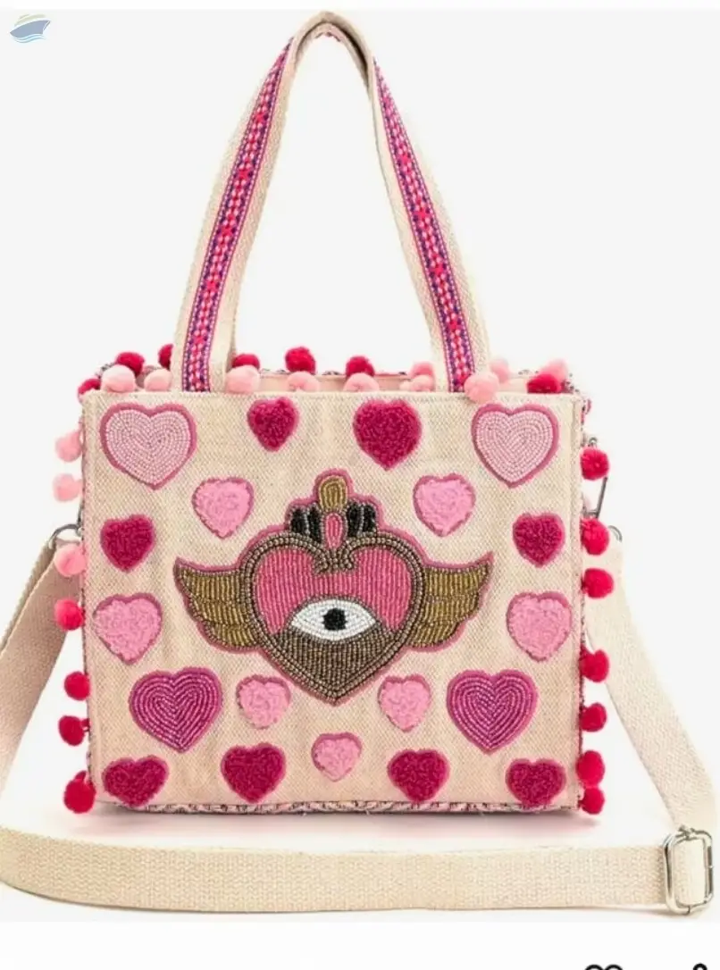 Boho Girl Embellisjhed Minit Tote Bags