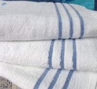 Ocean White Cotton Bath Towel-Blue Headers