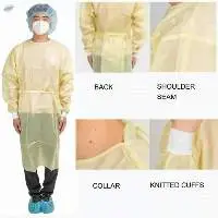 PP+PE coated Isolation Gown Yellow