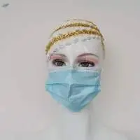 Blue Face Masks Flat Non Woven Thick 3-layers