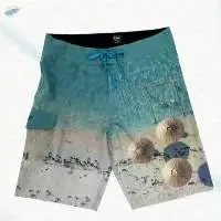 Digital Beach Print Elastic Shorts-2