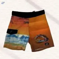 Digital beach print elastic shorts-1