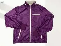 Ribbed-sleeve Embroidered Pvc Zip-up Jacket