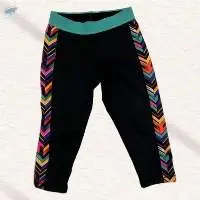 Printed Embroidered Stretch Yoga Pants
