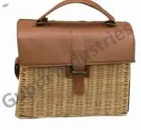Shoulder Cane Wicker Laptop Bag