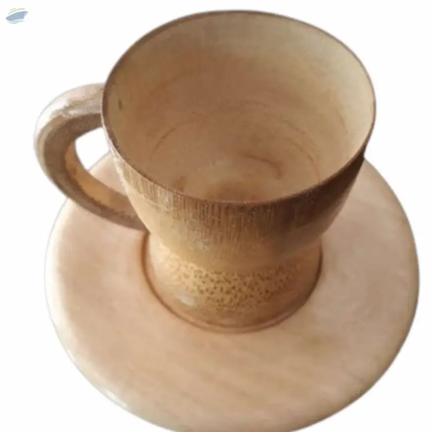 Bamboo Cup and Plate Set- Pack of 4