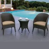 Outdoor Wicker Sofa Chair with Coffee Table