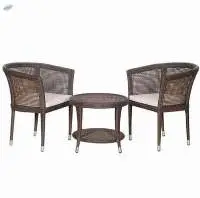 Two Chair and Coffee Table- Brown
