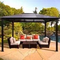 Gazebo with Polyester Fabric Canopy