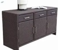 Wicker Cane Bar Cabinet with Drawer
