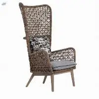 Wicker Cane High Back Chair- Brown