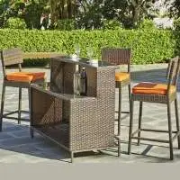Wicker Bar Chair and Bar Counter