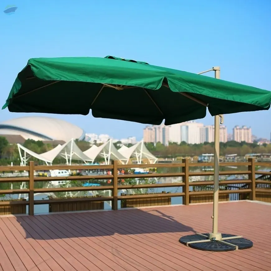 Garden Side Pole Umbrella With Base