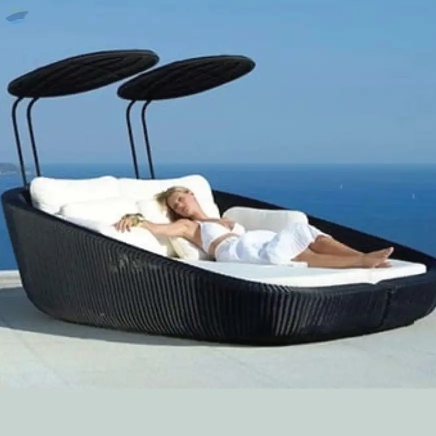 Sun Lounger Day Bed with Sun Shade