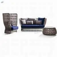 Wicker High Back 3 Seater Sofa