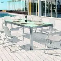 Wicker Aluminum Dining Set With Ss Chair