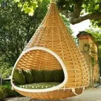 Wicker Cane Luxury Swing Bed