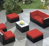 Wicker Cane Garden 6 Seater Sofa