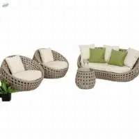 Wicker Cane 1+1+3 Seater Round Sofa