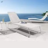 Metal Frame Luxury Sun Lounger and Side Table
