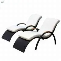 Wooden Pool Side Lounger with Arm Rest