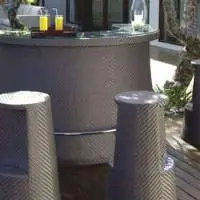 Wicker Bar Stool And Bar Round Counter