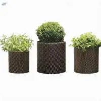 Wicker Cane Planter- Big+Medium+Small- Brown
