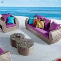 Wicker Outdoor Round 3+1+1 Sofa Set