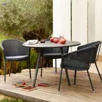 Wicker Cane Sofa and Round Table