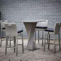 Wicker Center Table With Twisted Design Stand