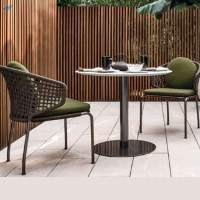 Wicker Cane Round Coffee Table With 2 Chairs