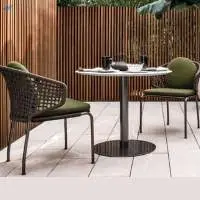 Wicker Cane Round Coffee Table With 2 Chairs