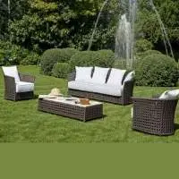 Wicker Cane Outdoor Coffee Table