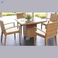 Wicker Wooden Square Coffee Table