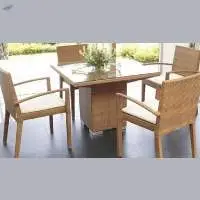 Wicker Wooden Square Coffee Table
