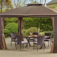 Gazebo with Polyester Fabric Canopy