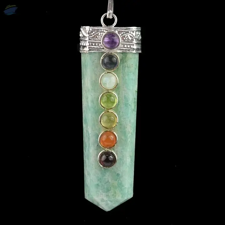 Amazonite 7 Chakra Gemstone Sword Pendant