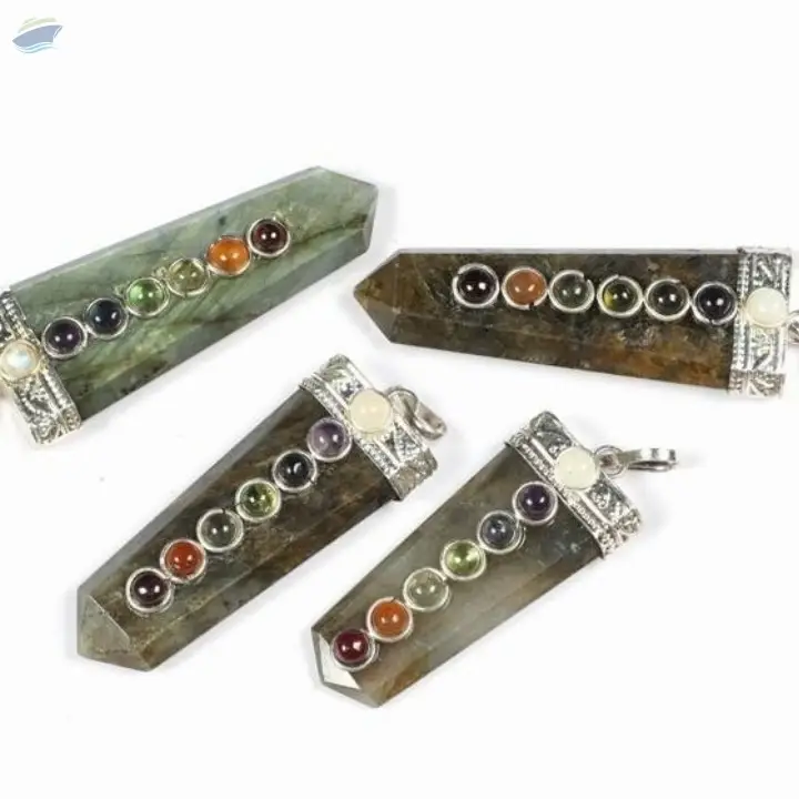 Labradorite 7 Chakra Gemstone Sword Pendant