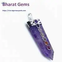 Amethyst 7 Chakra Gemstone Sword Pendant