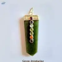 Green Aventurine 7 Chakra Gemstone Sword Pendant