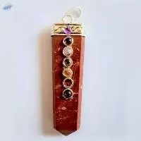 Red Jasper 7 Chakra Gemstone Sword Pendant