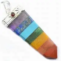 7 Chakra Gemstone Bonded Flat Pencil Pendant