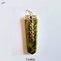 Unakite 7 Chakra Gemstone Sword Pendant