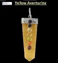 Yellow Aventurine 7 Chakra Stone Sword Pendant