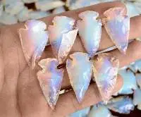 White Opalite Gemstone Arrowheads