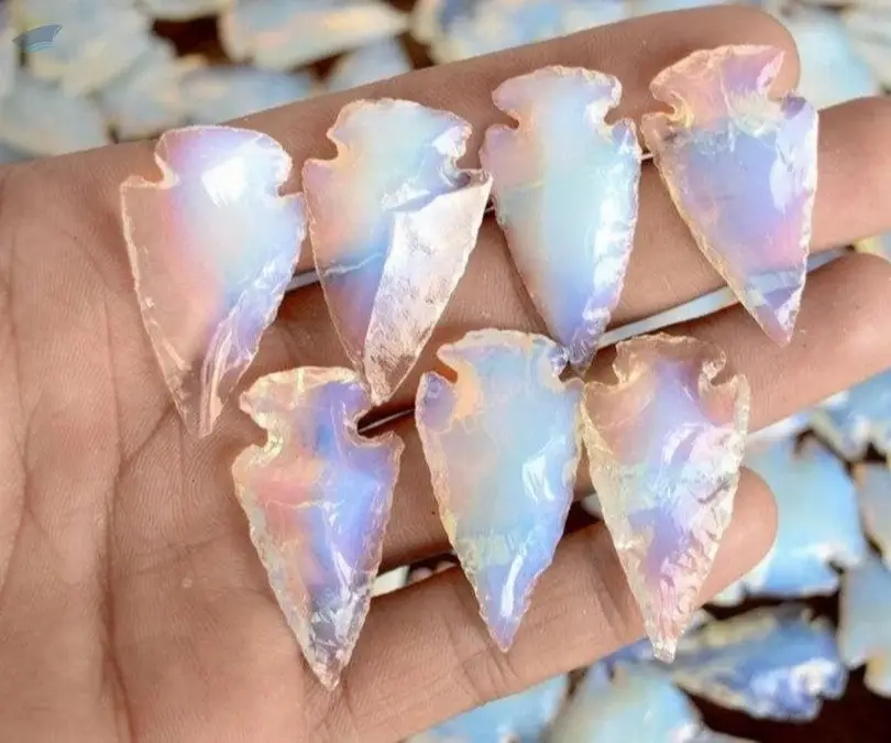 White Opalite Gemstone Arrowheads