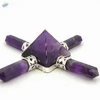 Amethyst Stone 4 Point Pyramid Energy Generator